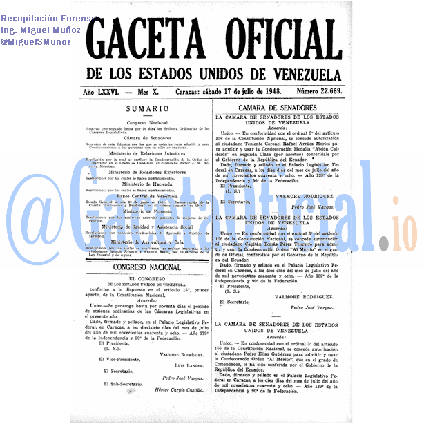 Gaceta Oficial 22669 del 17 Julio 1948