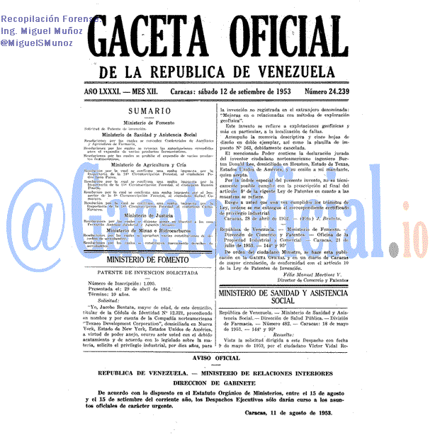 Gaceta Oficial 24239 del 12 Septiembre 1953