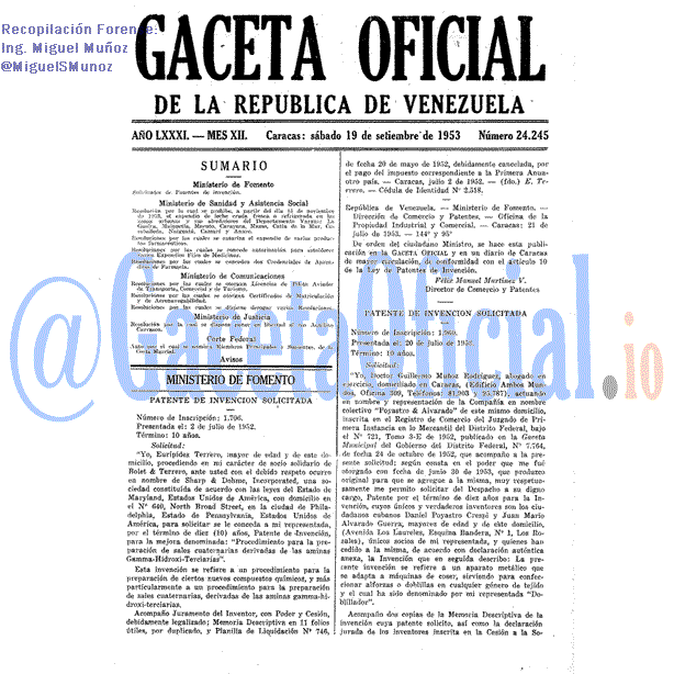 Gaceta Oficial 24245 del 19 Septiembre 1953