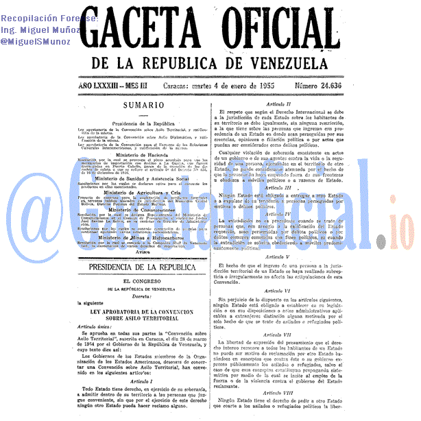 Gaceta Oficial 24636 del 4 Enero 1955