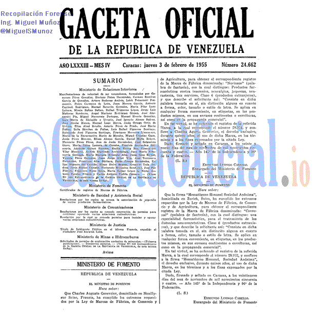 Gaceta Oficial 24662 del 3 Febrero 1955