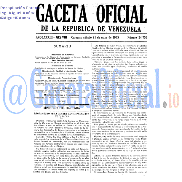 Gaceta Oficial 24750 del 21 Mayo 1955