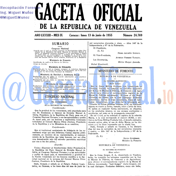 Gaceta Oficial 24769 del 13 Junio 1955