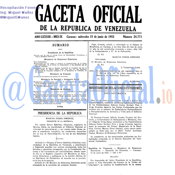 Gaceta Oficial 24771 del 15 Junio 1955