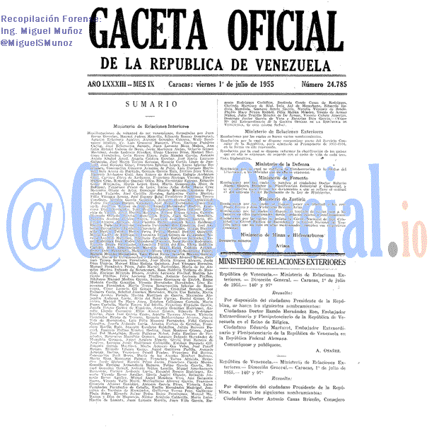 Gaceta Oficial 24785 del 1 Julio 1955