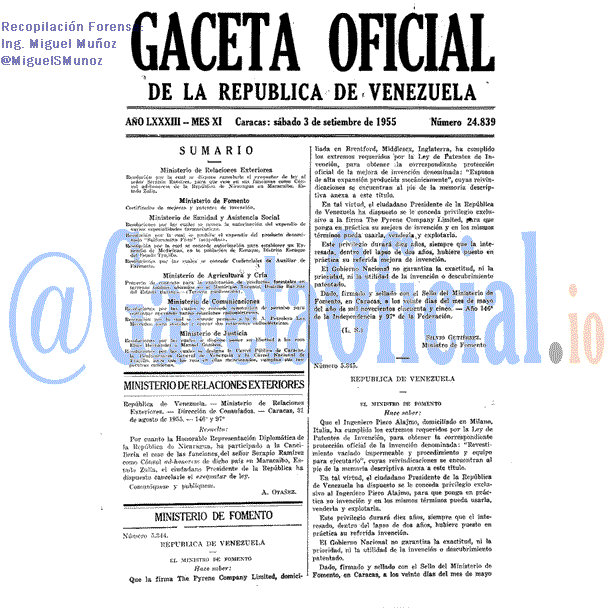 Gaceta Oficial 24839 del 3 Septiembre 1955