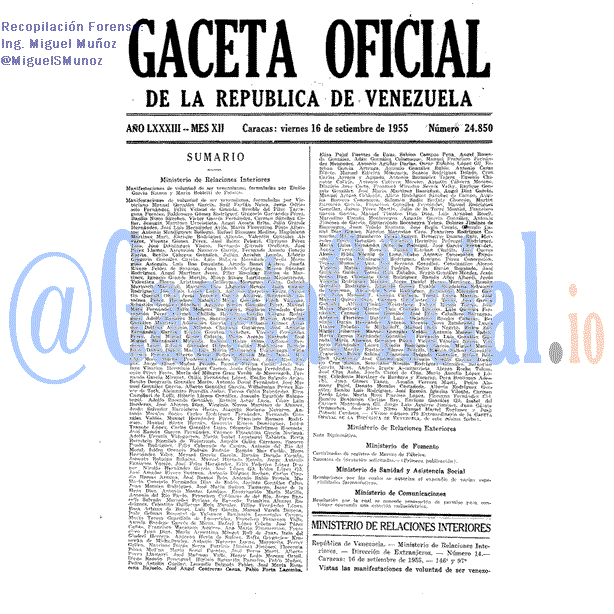 Gaceta Oficial 24850 del 16 Septiembre 1955