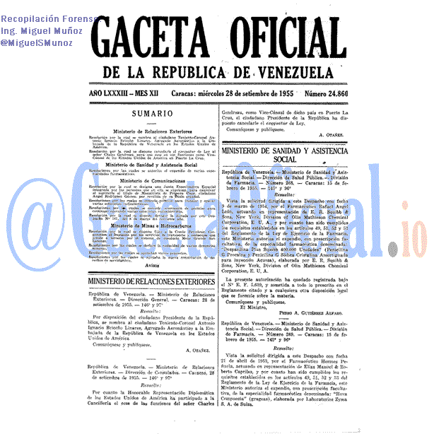 Gaceta Oficial 24860 del 28 Septiembre 1955