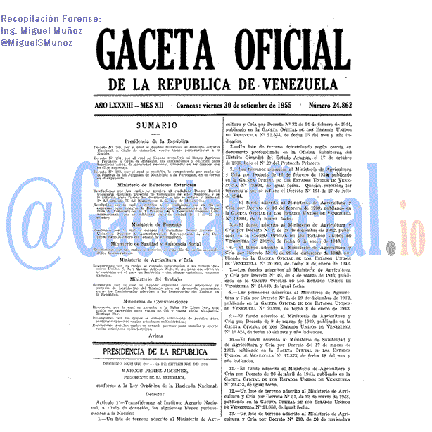 Gaceta Oficial 24862 del 30 Septiembre 1955