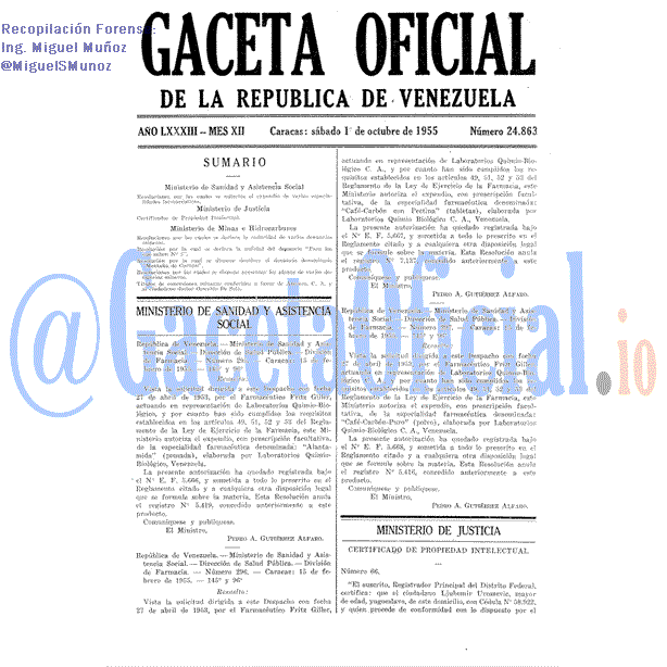 Gaceta Oficial 24863 del 1 Octubre 1955
