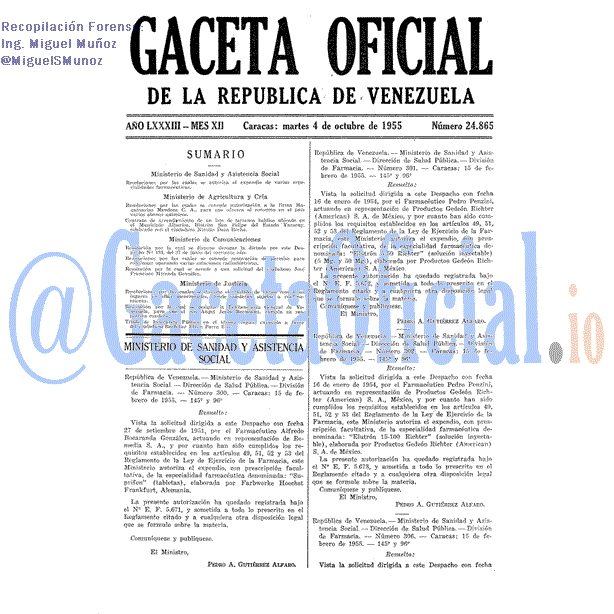 Gaceta Oficial 24865 del 4 Octubre 1955