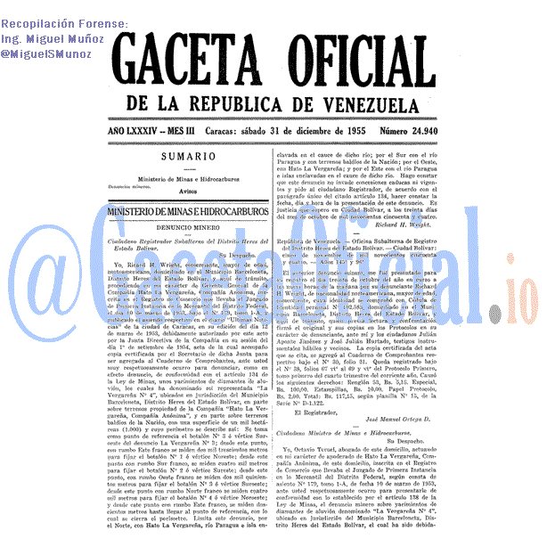 Gaceta Oficial 24940 del 31 Diciembre 1955