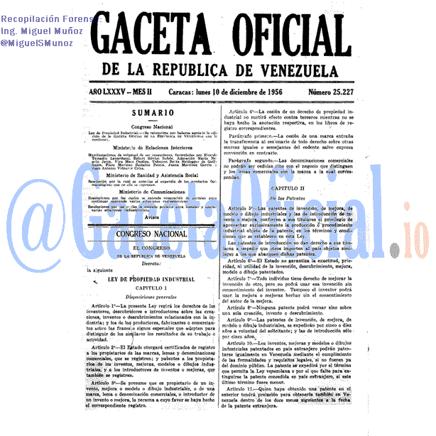 Gaceta Oficial 25227 del 10 Diciembre 1956