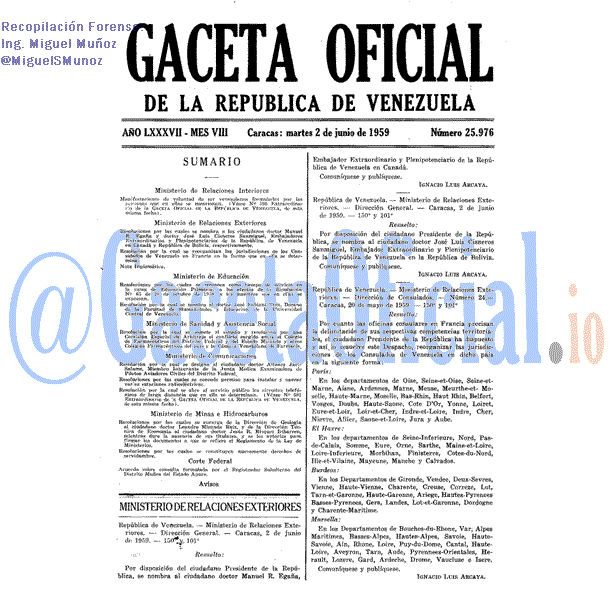 Gaceta Oficial 25976 del 2 Junio 1959