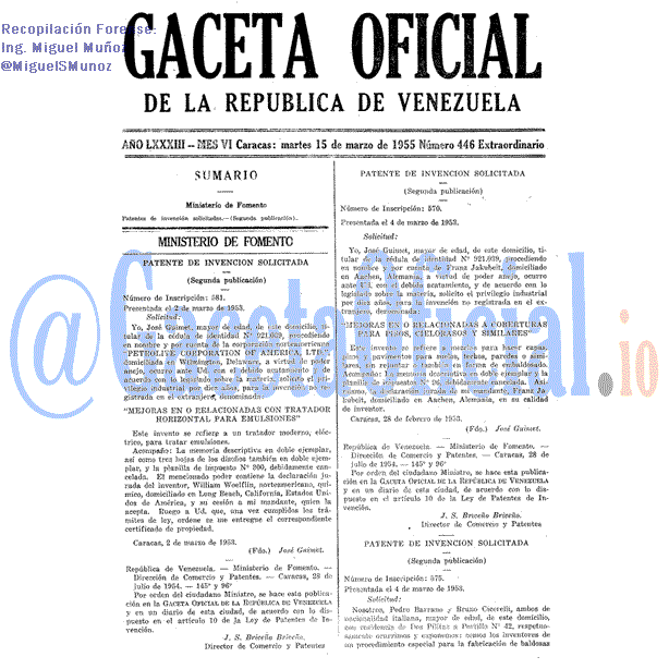 Gaceta Oficial 446 del 15 Marzo 1955