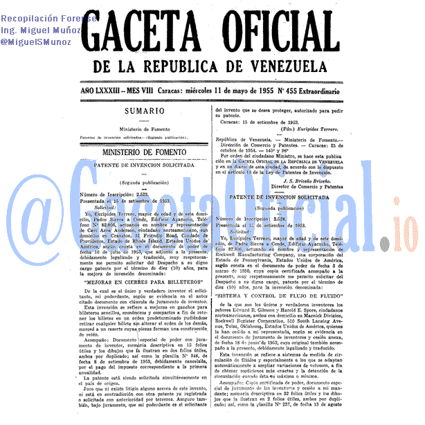 Gaceta Oficial 455 del 11 Mayo 1955