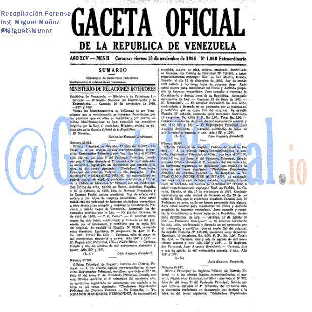 Gaceta Oficial 1060 del 18 Noviembre 1966