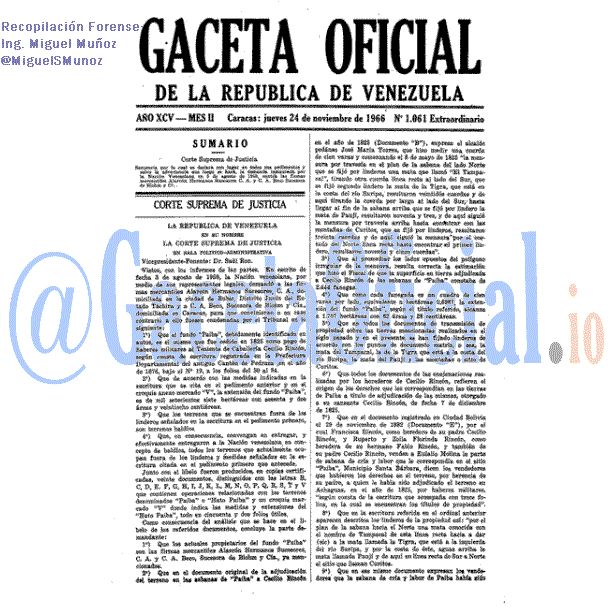 Gaceta Oficial 1061 del 24 Noviembre 1966