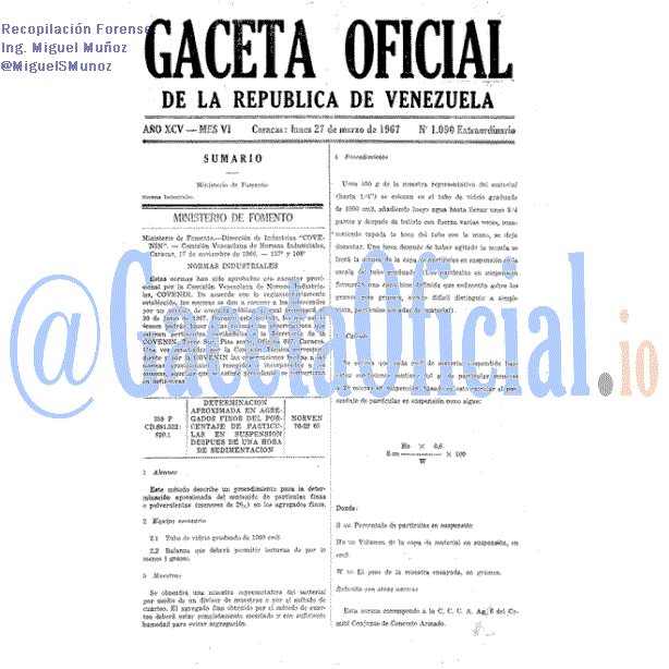 Gaceta Oficial 1090 del 27 Marzo 1967