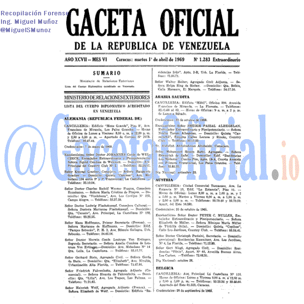 Gaceta Oficial 1283 del 1 Abril 1969