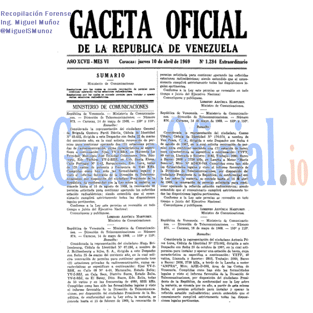 Gaceta Oficial 1284 del 10 Abril 1969