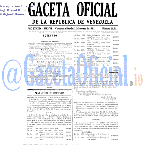 Gaceta Oficial 26511 del 22 Marzo 1961