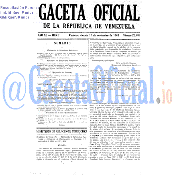 Gaceta Oficial 26706 del 17 Noviembre 1961