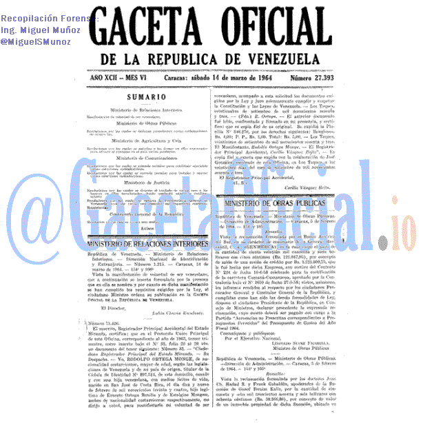 Gaceta Oficial 27393 del 14 Marzo 1964