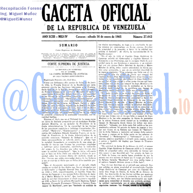 Gaceta Oficial 27643 del 16 Enero 1965