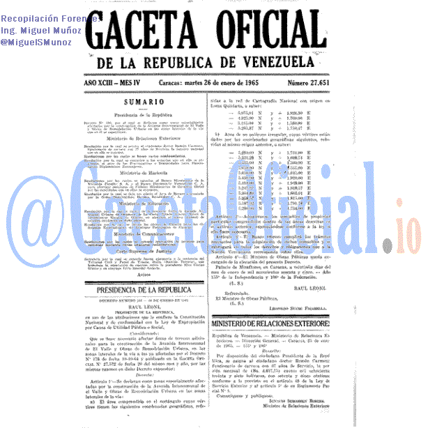 Gaceta Oficial 27651 del 26 Enero 1965