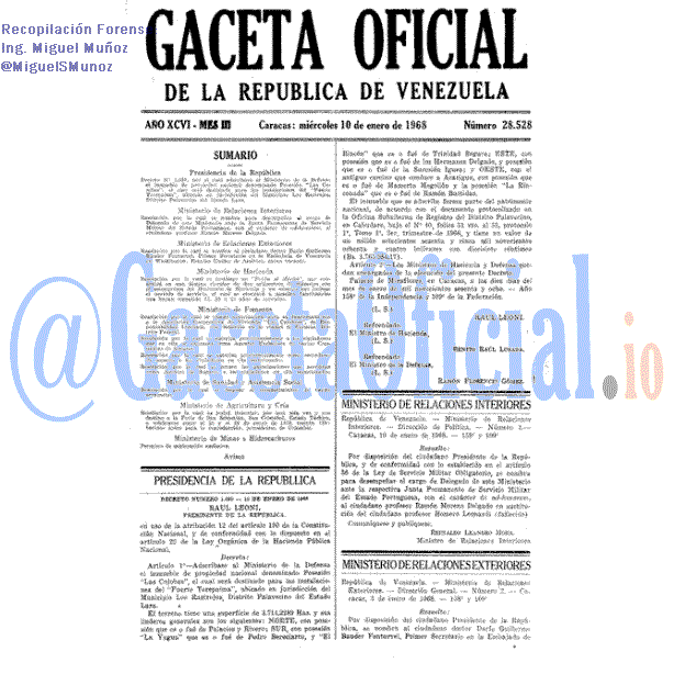 Gaceta Oficial 28528 del 10 Enero 1968