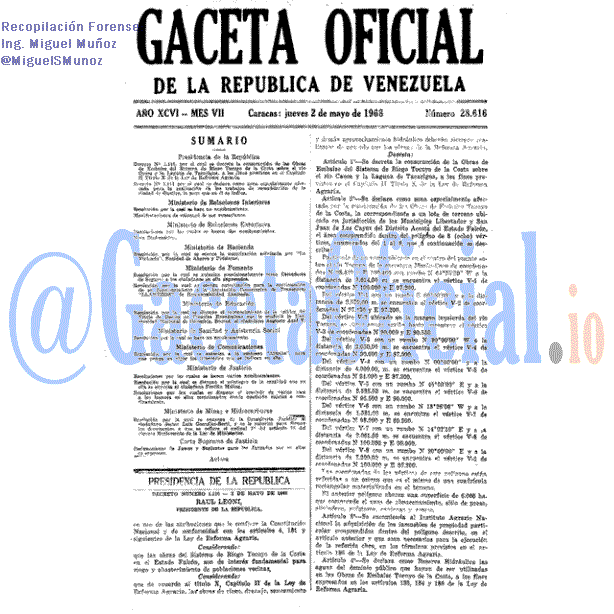 Gaceta Oficial 28616 del 2 Mayo 1968