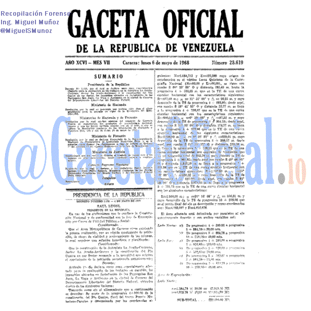 Gaceta Oficial 28619 del 6 Mayo 1968