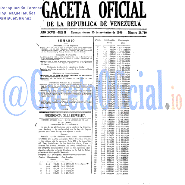 Gaceta Oficial 28780 del 15 Noviembre 1968