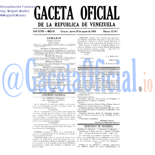 Gaceta Oficial 29007 del 28 Agosto 1969
