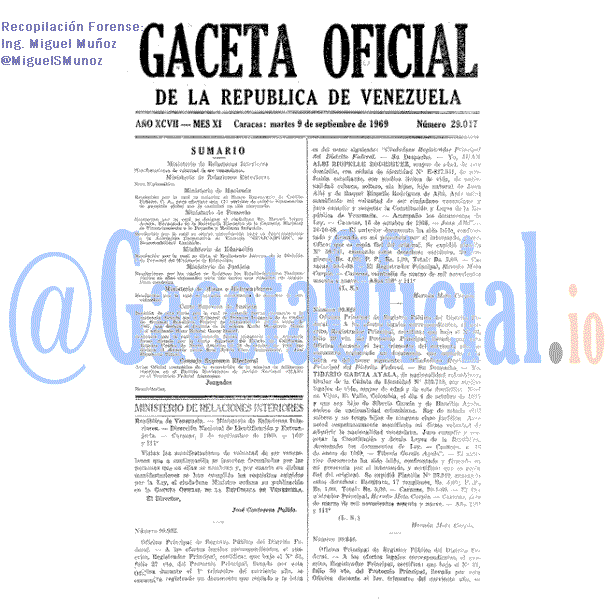 Gaceta Oficial 29017 del 9 Septiembre 1969