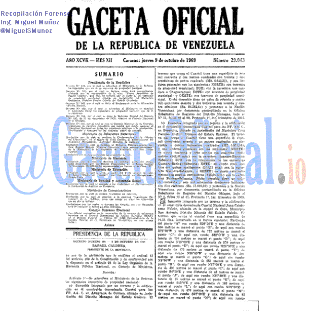 Gaceta Oficial 29043 del 9 Octubre 1969
