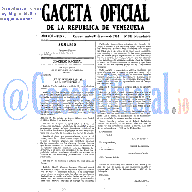 Gaceta Oficial 901 del 31 Marzo 1964