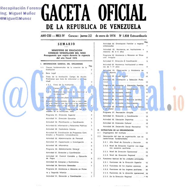 Gaceta Oficial 1810 del 22 Enero 1976