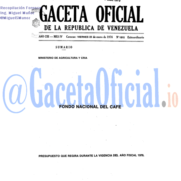 Gaceta Oficial 1815 del 23 Enero 1976