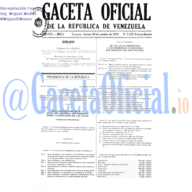 Gaceta Oficial 2323 del 20 Octubre 1978