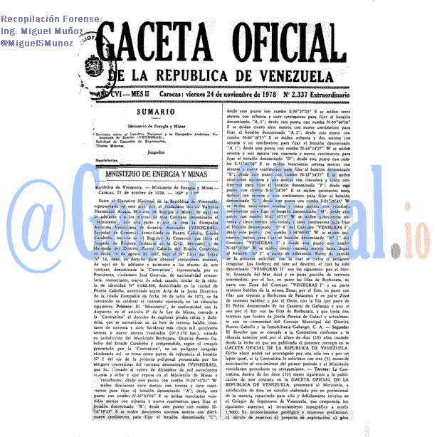 Gaceta Oficial 2337 del 24 Noviembre 1978