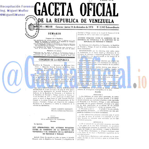 Gaceta Oficial 2342 del 14 Diciembre 1978