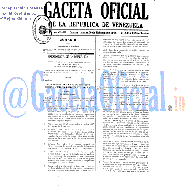 Gaceta Oficial 2346 del 26 Diciembre 1978