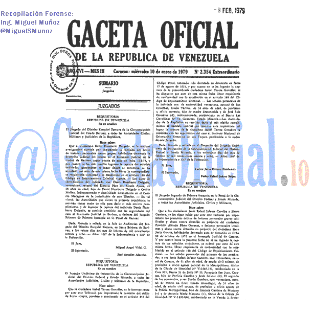 Gaceta Oficial 2354 del 10 Enero 1979
