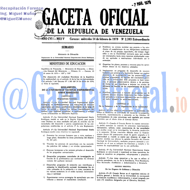 Gaceta Oficial 2393 del 14 Febrero 1979