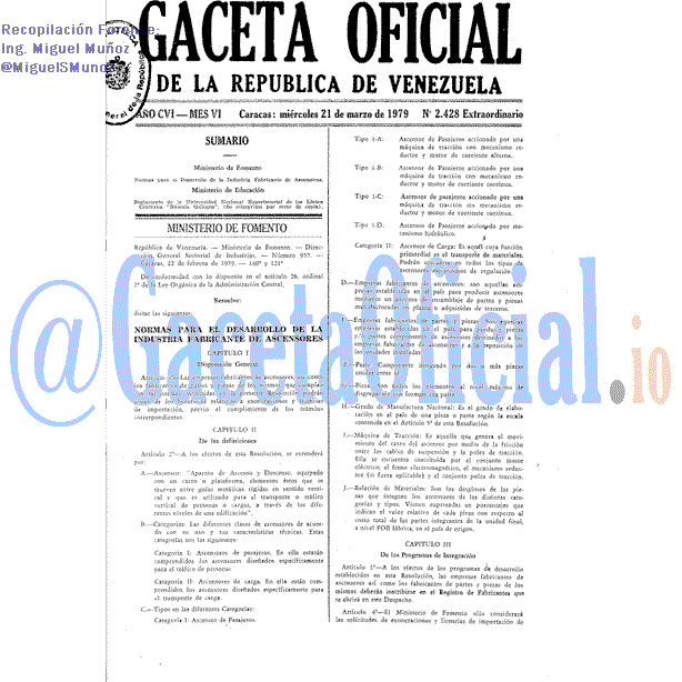 Gaceta Oficial 2428 del 21 Marzo 1979