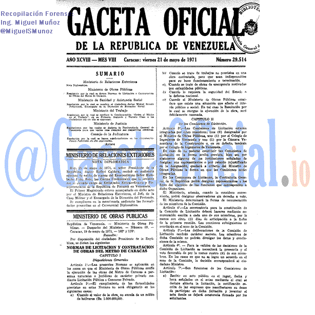 Gaceta Oficial 29514 del 21 Mayo 1971