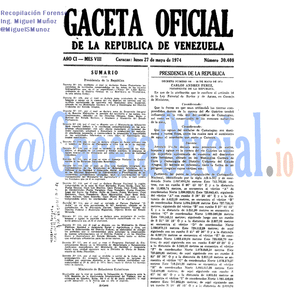 Gaceta Oficial 30408 del 27 Mayo 1974