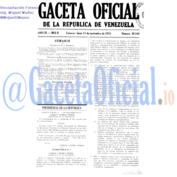 Gaceta Oficial 30548 del 11 Noviembre 1974